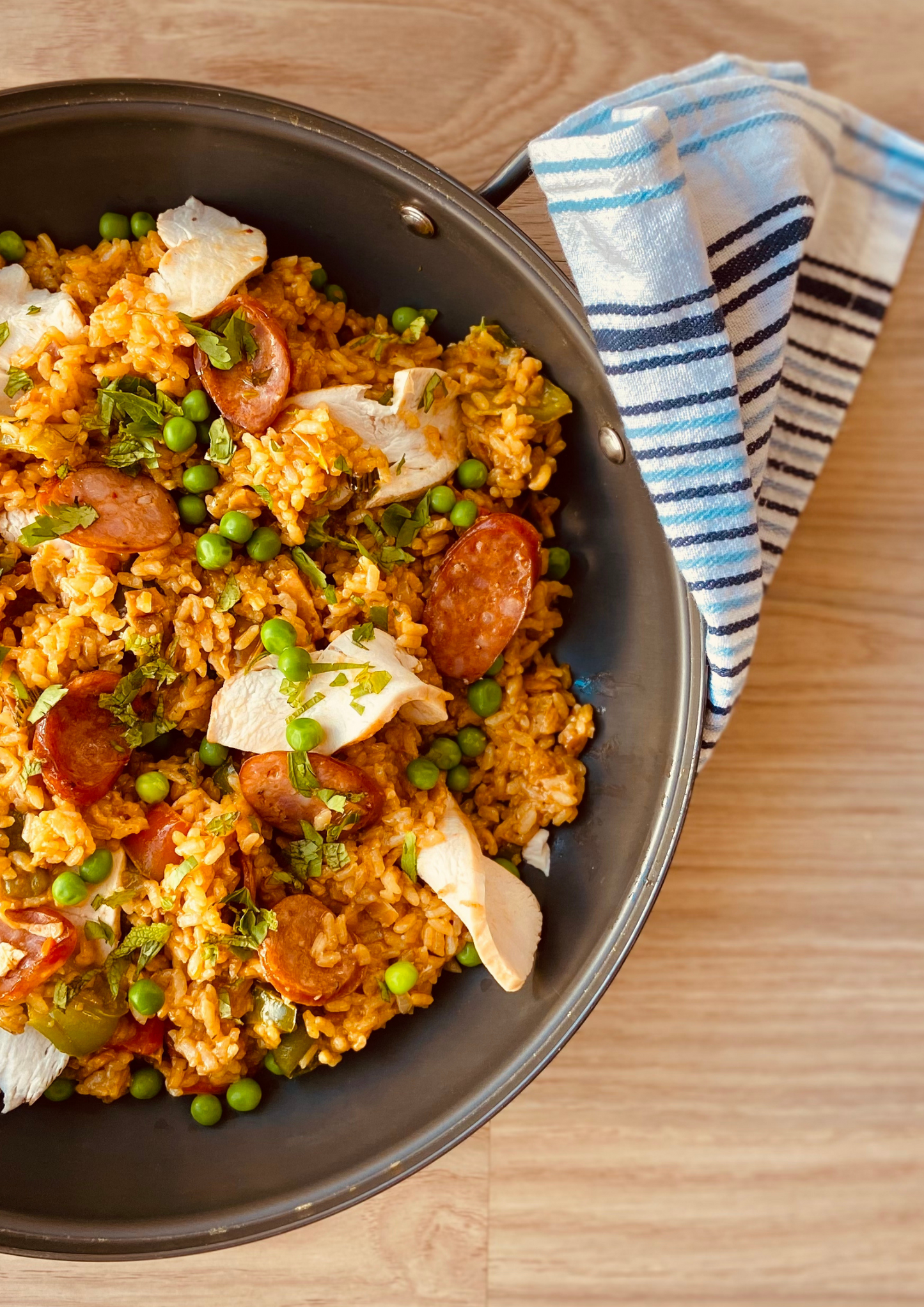 1. Chicken Paella with Chorizo & Peas
