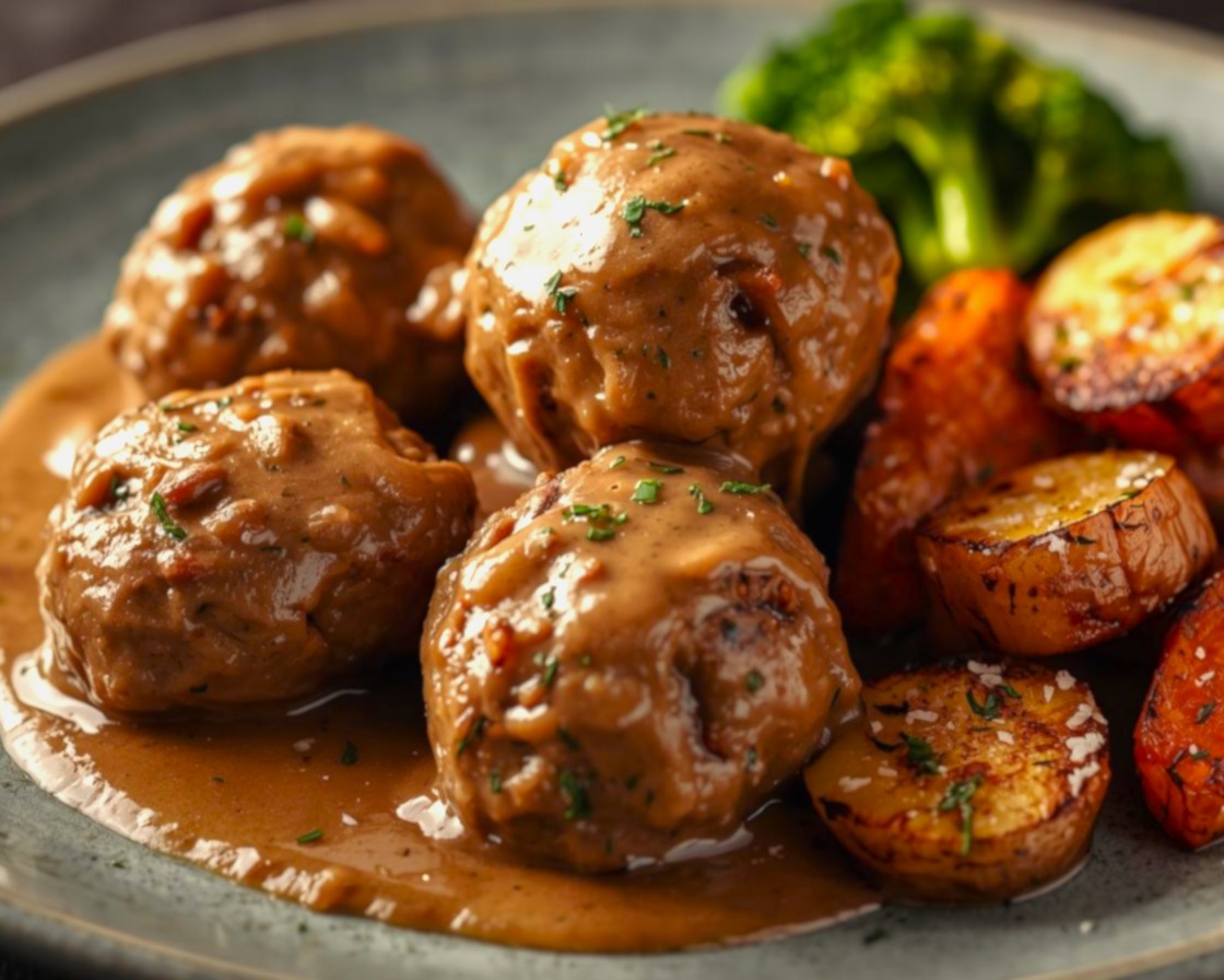3. Swedish Meatballs, Potatoes & Cream Sauce