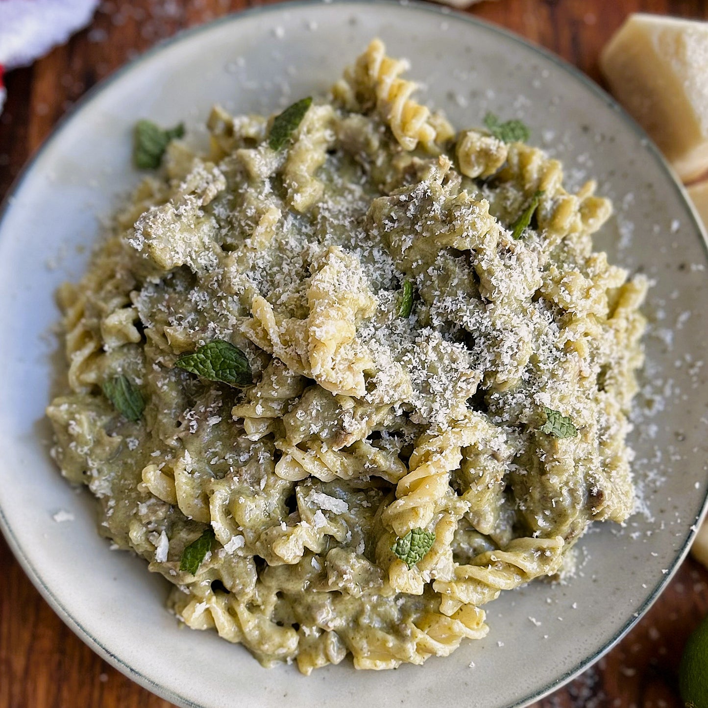 2. Creamy Pesto Pasta with Roasted Chicken