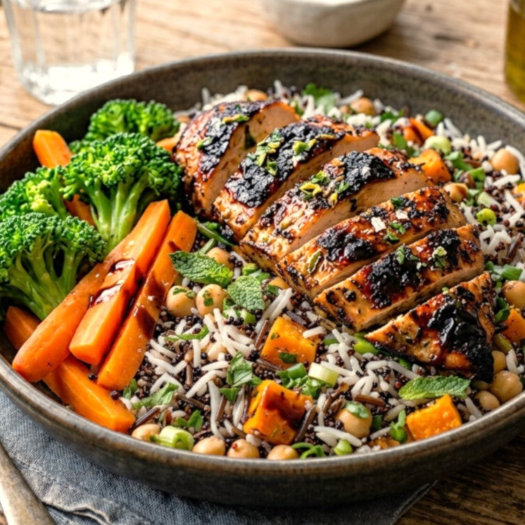 [LOW CAL] Chicken, Chickpea & Grain Salad