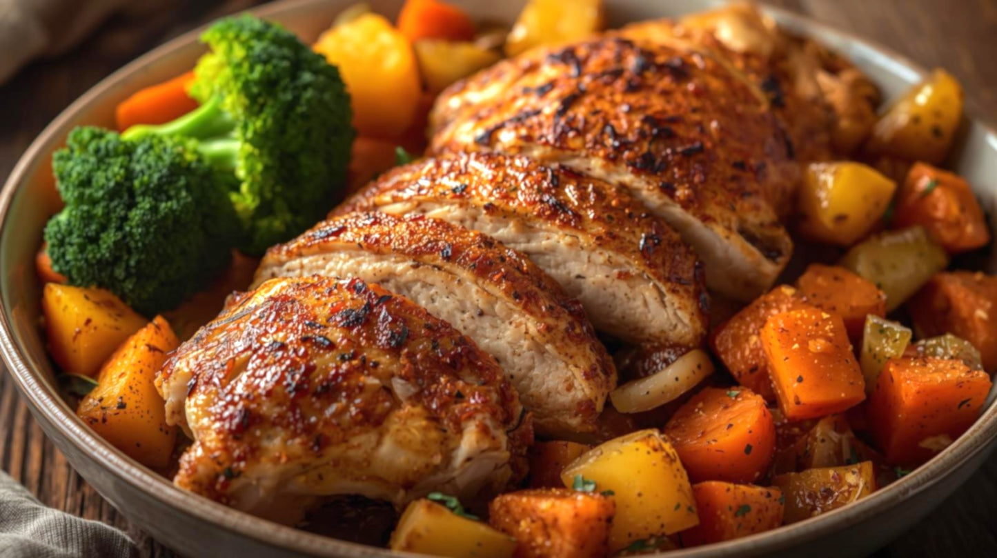 [LOW CAL] Persian Style Chicken with Veg & Potatoes