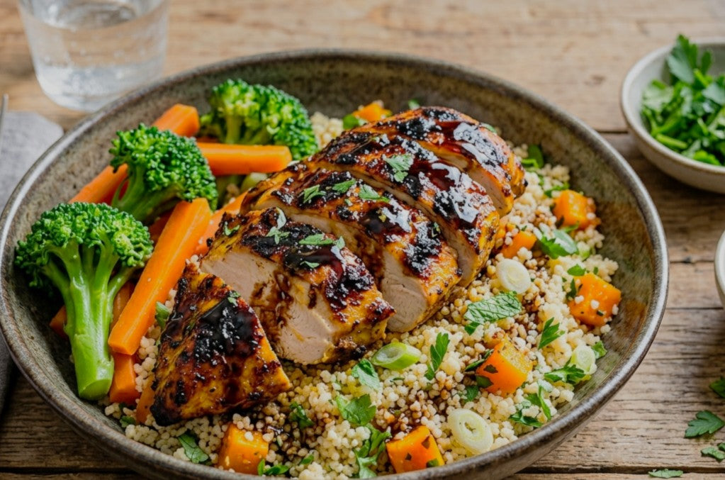 [Low-Cal] Persian Style Chicken with Cous Cous & Veg