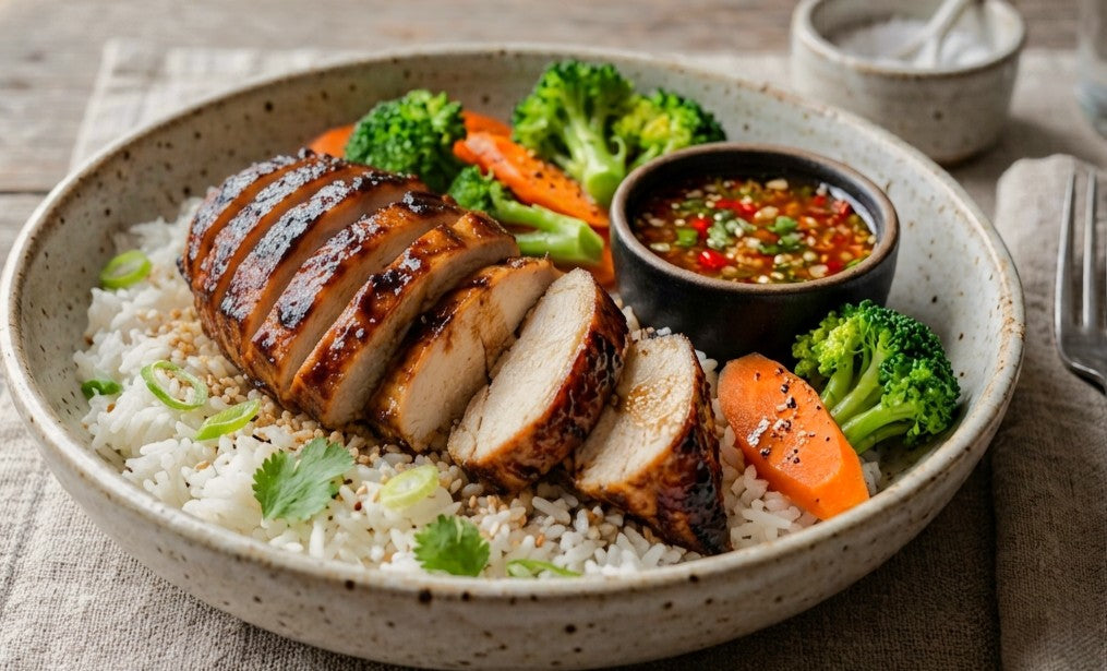 1. Soy Glazed Chicken, Nam Jim & Rice