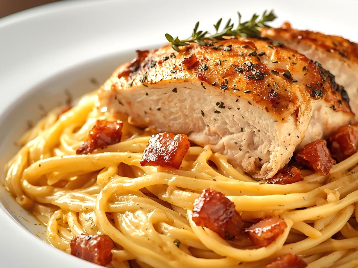 Creamy Chicken Carbonara Pasta