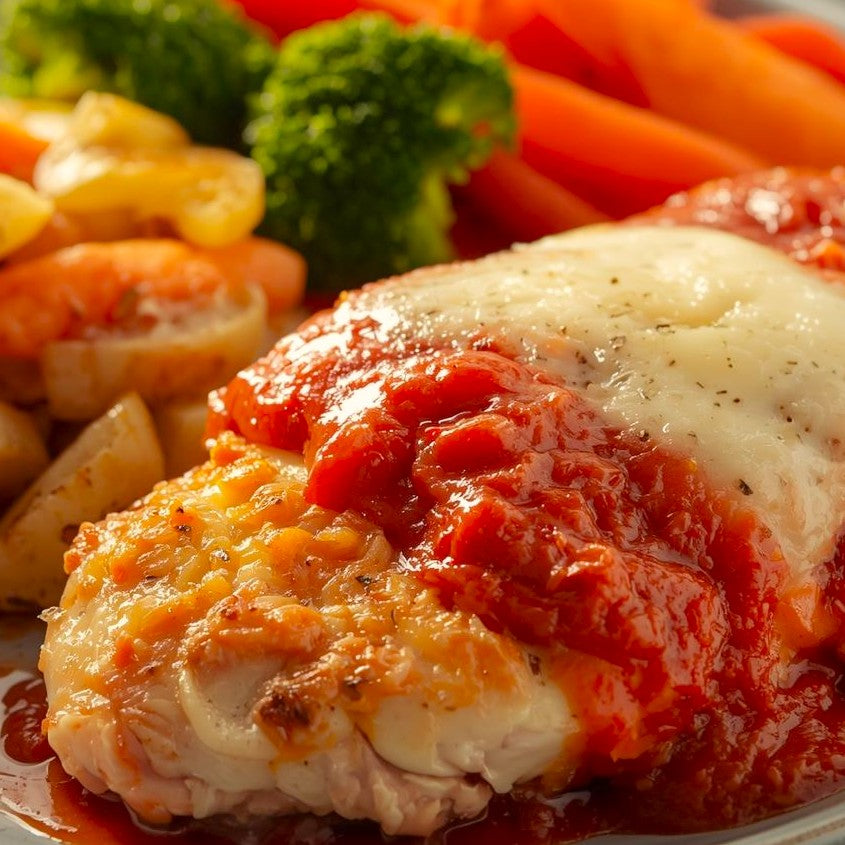 1. Grilled Chicken Parmi with Roasted Vegetables