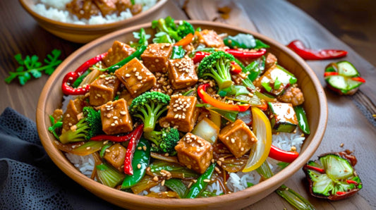 6. Wok Fried Veggies, Tofu & Chilli Jam on Rice [Spicy]