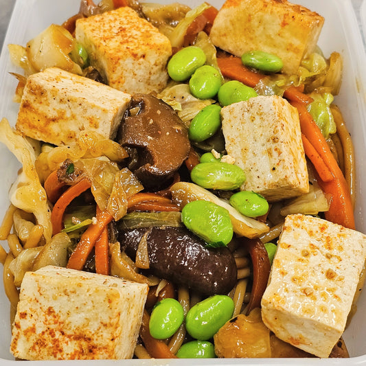 Vegan Yakisoba Noodles with Mushroom & Tofu