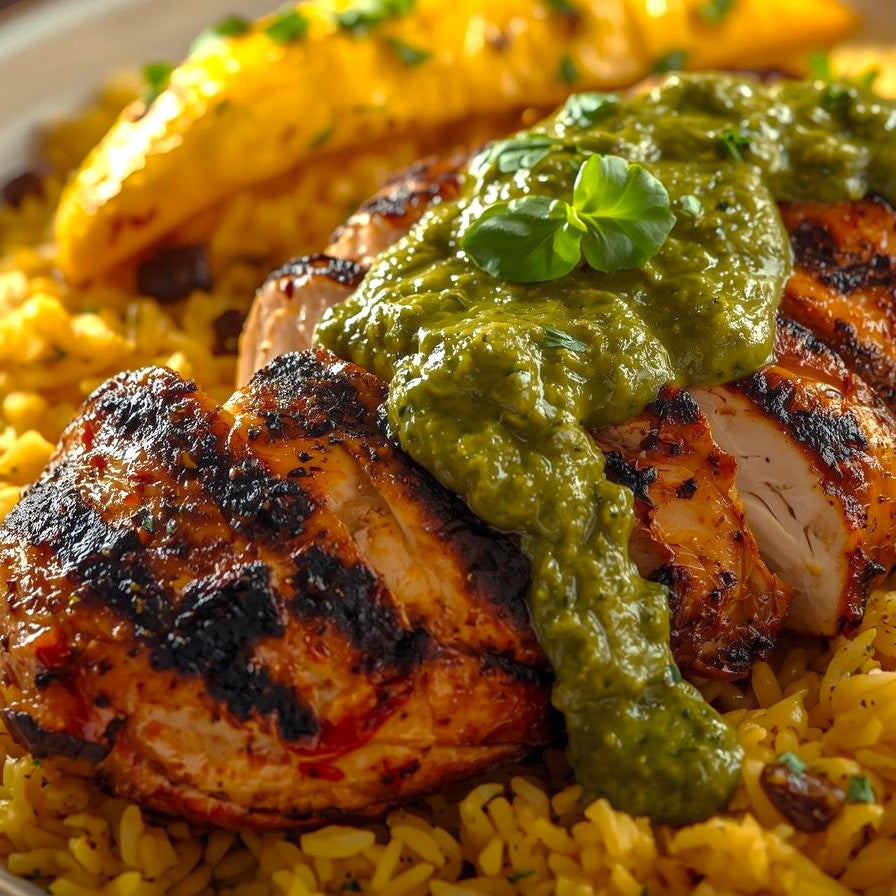 2. Greek Style Chicken with Lemon Pilaf Rice